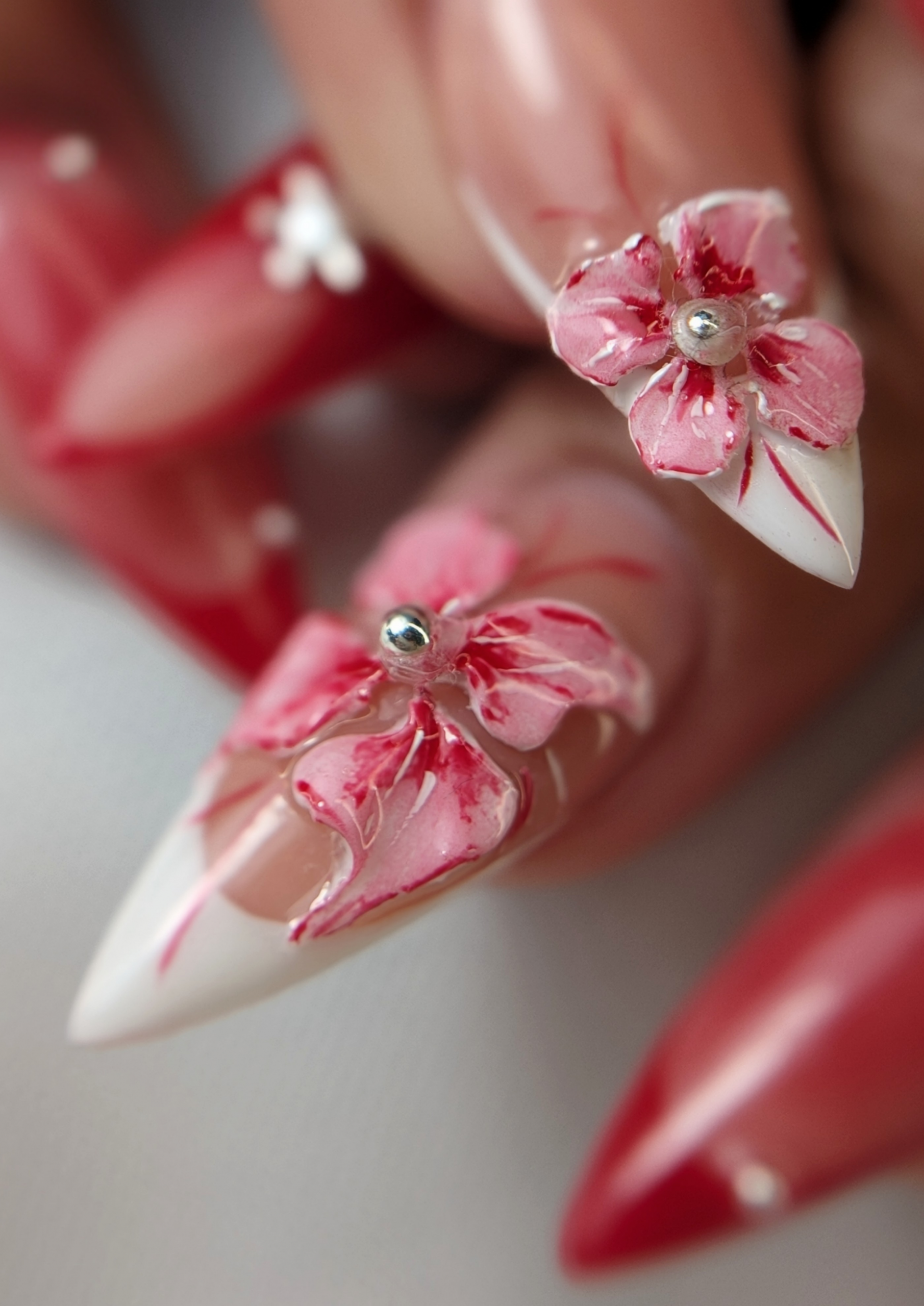 Red Flower Nailart
